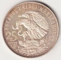 (1968) Монета Мексика 1968 год 25 песо "XIX Олимпийские игры" Серебро (Ag)  VF